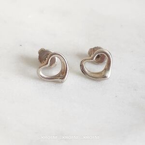 Tiffany & Co. Open Heart Sterling Silver Stud Earrings